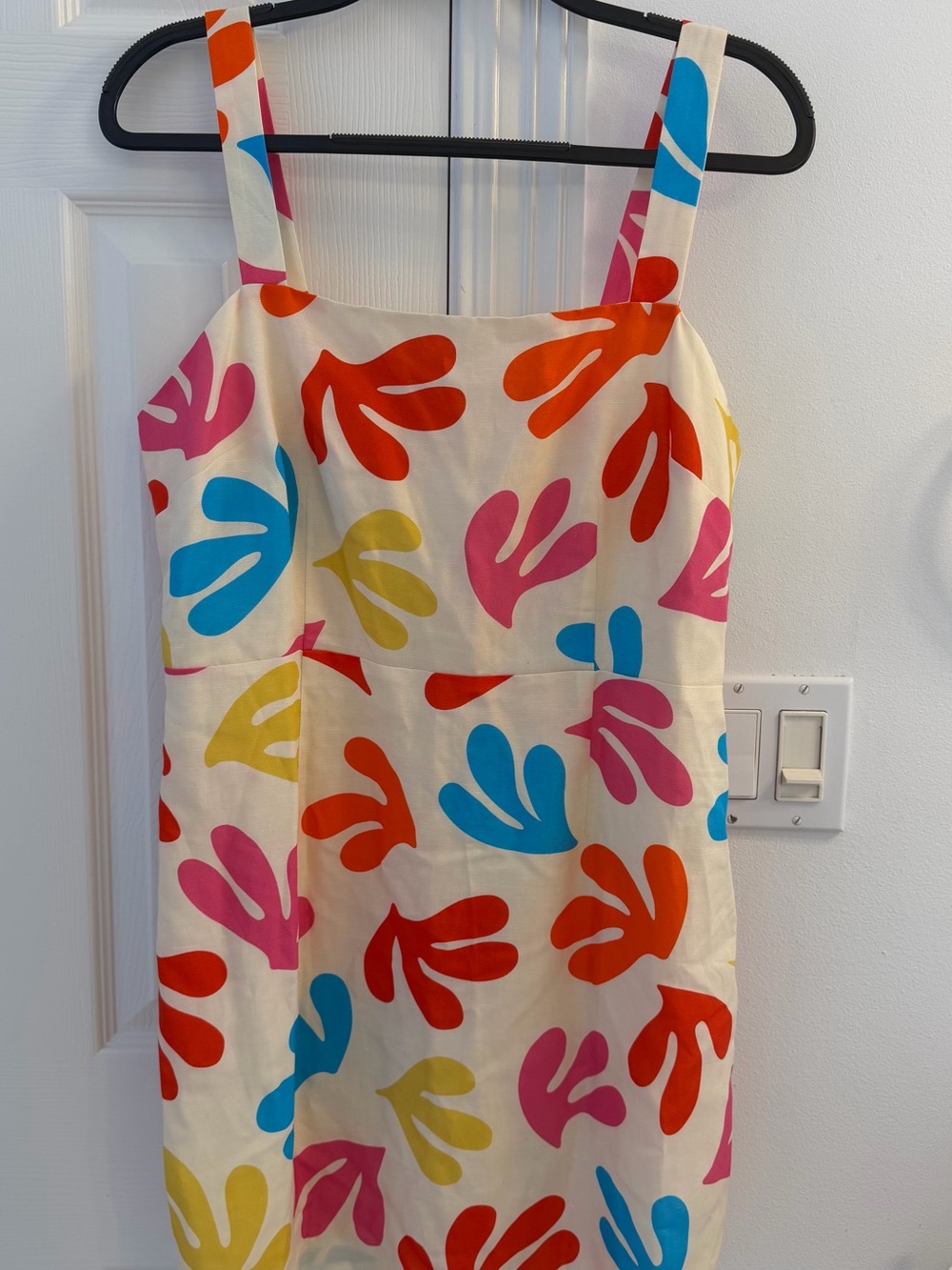 KITRI Women's Ivy Leaf Print Mini Dress Colorful Abstract Print Sleeveless Dress
